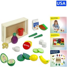Healthy Kitchen Play Food Set - 20 Wooden Toys for Creative Toddlers