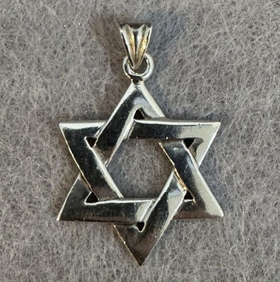 Großer 1'' 925 Sterling Silber Davidstern Anhänger nur