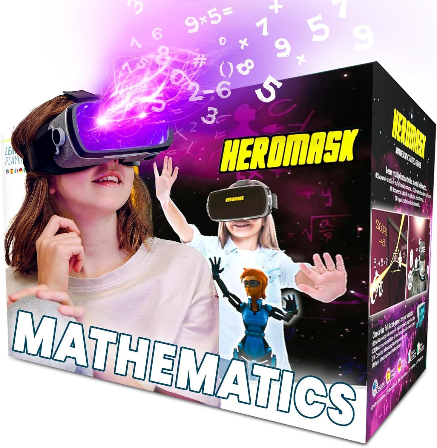 Visore Realtà Virtuale Bambini 5-12 + Giochi Matematica — Regalo Educativo Che