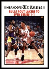 Bulls Rout Lakers To Even Series 1-1 1991-92 Hoops #539 NBA READ FREE SHIPPING