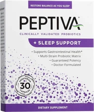 Peptiva 26 Billion CFU Probiotic and Sleep Support - 30 Count (Pack of 1) 
