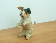 Early Vintage Mechanical Mohair Dog Wind Up Toy
