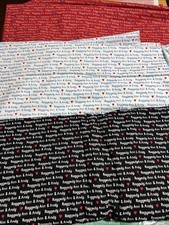 3 Yards Raggedy Ann and Andy Name Fabric White Red Black Cotton Quilting Sewing