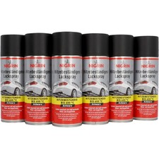 Lack-Spray hitzebeständig Schwarz NIGRIN Lackspray Autolack Dose matt 6x 400ml