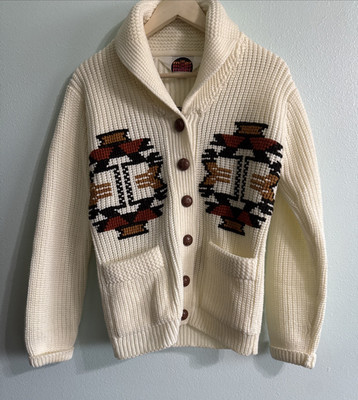 1970's Vintage Miller Outerwear Western Knit Sweater Aztec Thunderbird Sz Small