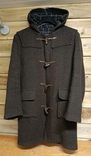 Linea Mens Grey/Brown Toggle Button Duffle Coat Jacket Medium - Made In England