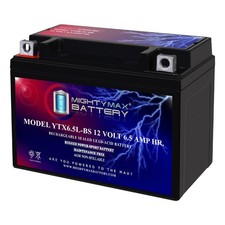 Mighty Max YTX6.5L-BS 12V 6.5AH Battery Compatible with GTX6.5LBS, CTX6.5L-BS