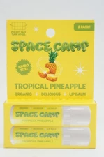 Space Camp Wellness Jumbo Lip Balm Tropical Pineapple Organic Flavored Balm 2pc