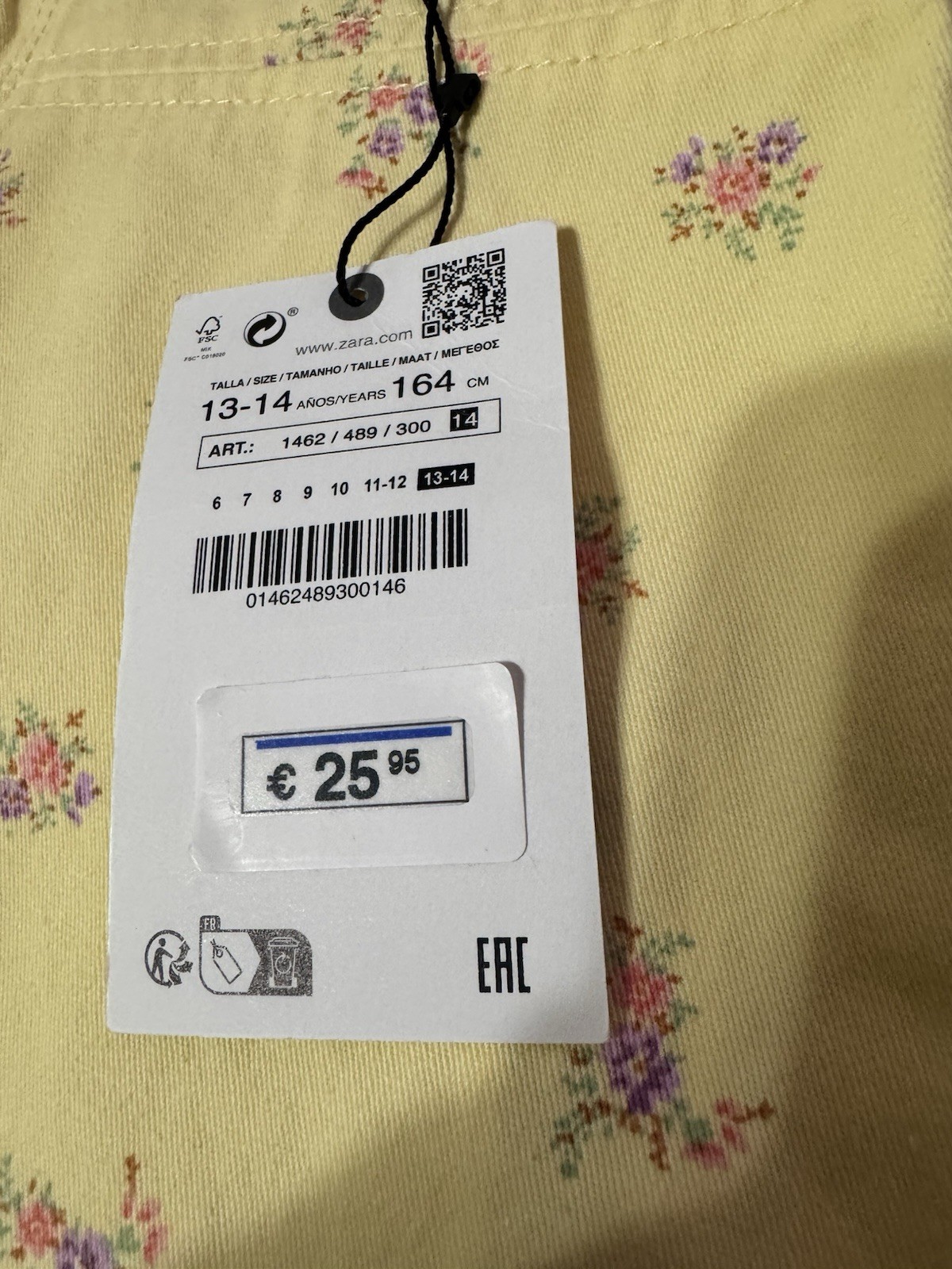 Zara Beautiful Yellow Floral Print Cargo Pants Size 13-14 Girls Adjustable Waist thumbnail 6