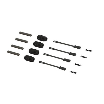 4 PCS Brace Rod Ends with Pins and Retainers for RC Car Truck ARA320477