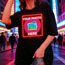 Custom T-Shirt Upload Your Photo Text Logo Personalized Short Sleeve Tee S 3XL