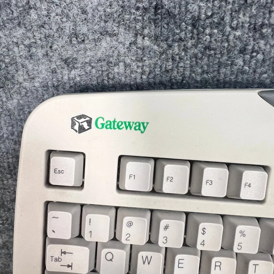 Teclado Gateway SK-9921 con cable PS/2 tamaño completo beige vintage OEM PS2 clásico Foto 2 de 4