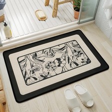 Bathroom Rugs, Ultra Thin Bath Mat Fit Under Door Super Absorbent Non Slip Qu...