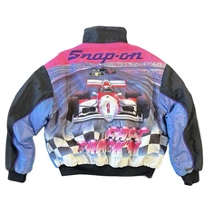 Vintage Swingster Snap-on Racing Jacket XL Made in USA Color Block Formula 1