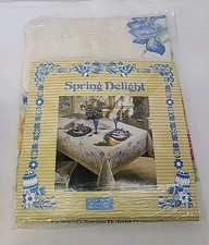 NIP Spring Delight Chicks and Floral Spring Easter Tablecloth 60"x84" READ 