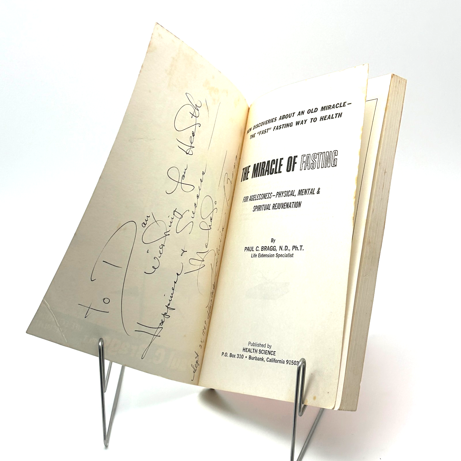SIGNED The Miracle of Fasting Paul C Bragg 1969 Health Science Natural Healing
