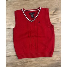 Nautica Boys V-neck Sweater Vest Size 4T Bin AA14