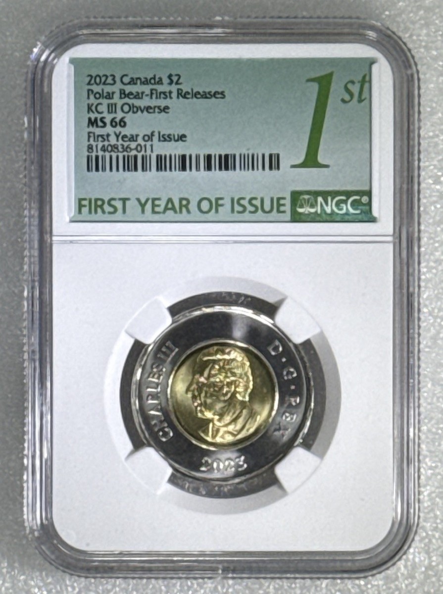 NGC MS66 2023 $2 カナダ キングチャールズ ファーストリリース 2023 $2 CANADA NGC MS66 KING CHARLES TOONIE FIRST RELEASES
