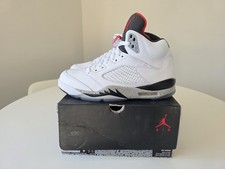 Nike Air Jordan 5 retrò taglia 8 adulti bianco cemento *nuove con scatola* molto rare