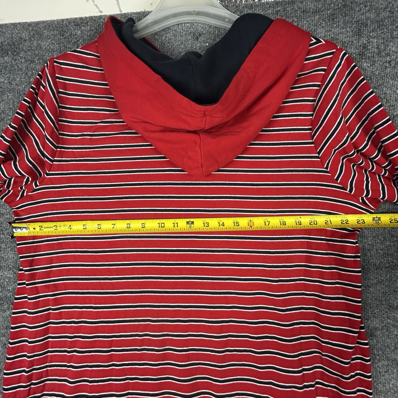 Tommy Hilfiger Denim Hooded Dress 1X Red Stripe Logo Spellout NWT Preppy thumbnail 12