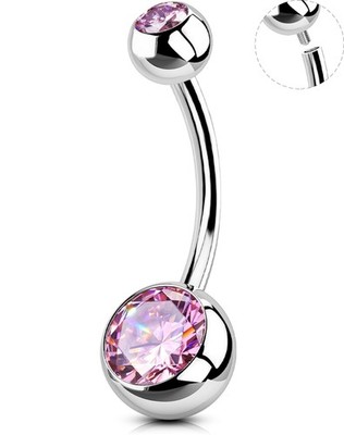Bauchnabelpiercing Internally Belly Bars 316L Stainless Steel Belly Button Ba...