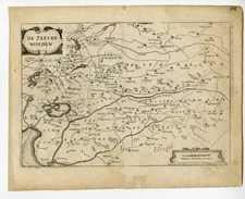 Rare-Antique Map-ZEVENWOUDEN-ZEVENWOLDEN-FRIESLAND-NETHERLANDS-Colom-c. 1635