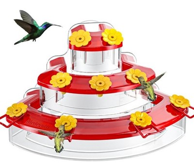 Birdream Window Hummingbird Feeder - 3-Layer ''Cake'' Design - 9 Ports- NIB