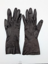 Vintage Womens Genuine Leather Gloves Black