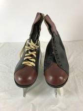 vintage MC Inc. Canada Black Red Ice Hockey Skates Mens Size 11 Tempered Steel