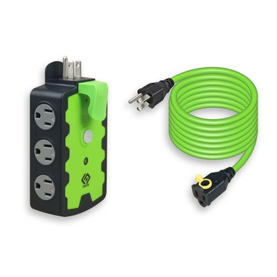 6-Grounded-Outlet Power Hub with Swivel Safety Cover (ETL Listed), Outdoor Us...