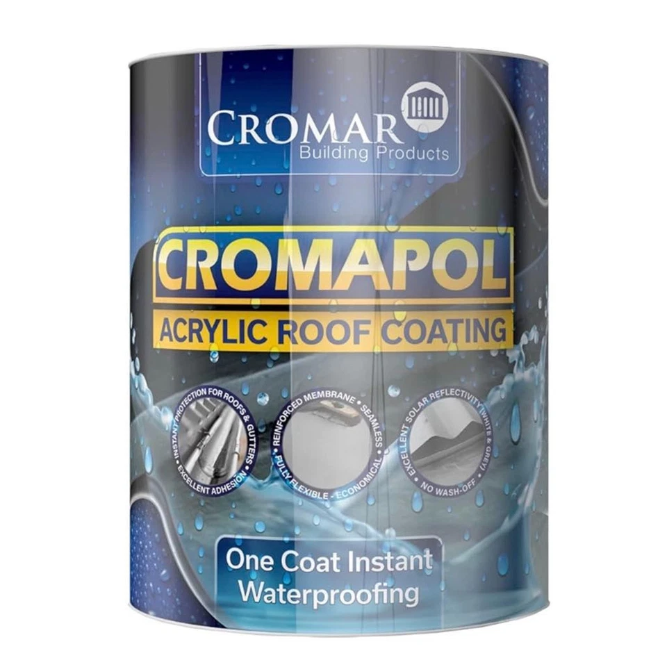 Cromar Cromapol One Coat Roof Paint Repair Weatherproof Felt Gutters Bundles
