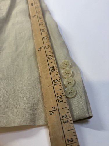 Calvin Klein Blazer Mens 40R Beige 2 Button Sport Jacket 100% Linen Coastal - Picture 13 of 13