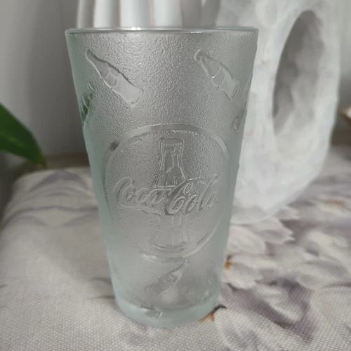 Vintage COCA COLA Coke Etched Heavy Glass Tumbler 20 oz EUC/LN! Fast Shipping!