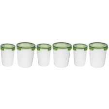 6Pcs Reusable Airtight Food Containers Green PP Sealed Storage Jars