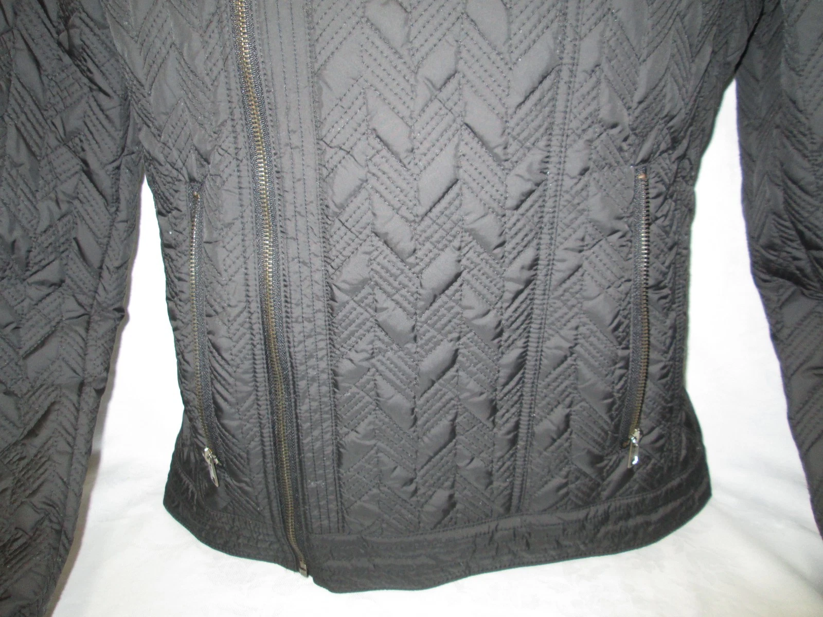 VERSACE COLLECTION MEN'S QUILTED BLACK MOTO JACKET image 3