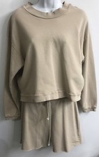 LNA Sweatshirt And Shorts Beige Cotton Long Sleeve Size S