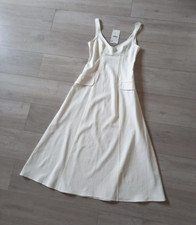 Zara Ivory Stretch Midi Dress Flared Wedding Occasion Cruise Holiday UK6/8