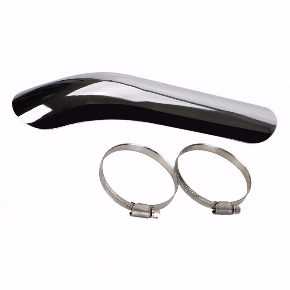 Tubo silenciador de escape curva protector térmico cubierta talón protector crucero chopper personalizado Foto 2 de 4