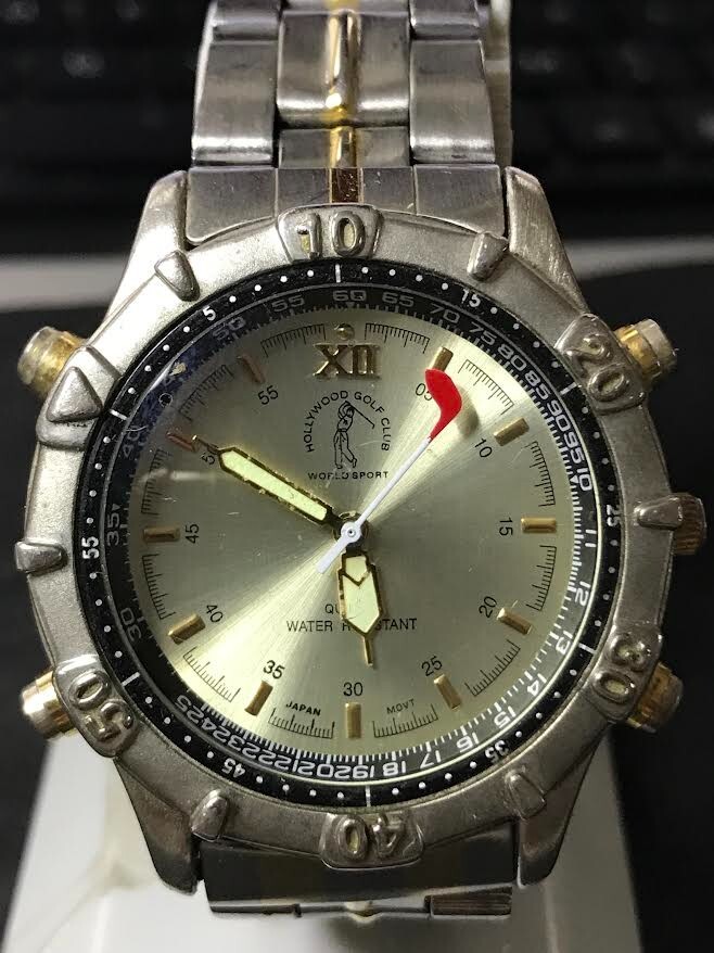 Golf Sport NEW IN BOX Unisex Silver & Gold Toned Watch Luxury Style & Well Made! Hollywood Golf Club World Sports Unisex Watch W/Golf Club  main image 2