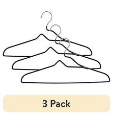  3 pack Non-Slip Clothes Adult Hangers with Chrome Hook 10 Pack, Black