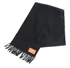 Coach Women's Scarf, Cashmere Wool Blend, Tassel Winter Scarf, Black MSRP $98