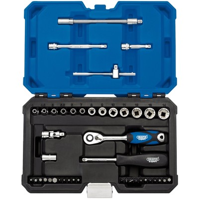 Draper Multi Drive Metric Socket Set 1/4''D 43 Piece Standard Length 16479