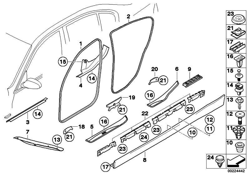 Original BMW 51477183109 - Blende Einstieg vorn links 320SI 