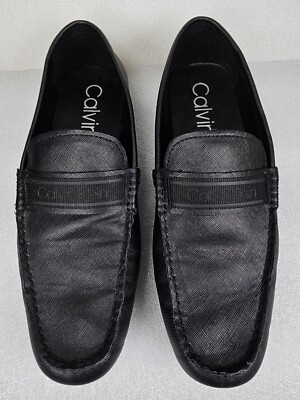 Calvin Klein Mens Oliver Black Flats Slip On Casual Shoe Gross