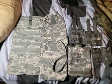 1 Pair ARMY ACU SIDE PLATE Carrier+ABU Hydration Pouch, 40MM Pouches+mag Pouch
