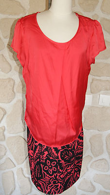 Robe Noire Et Rouge Neuve - Taille 42 - Sans Marque - Polyester - Style Moderne