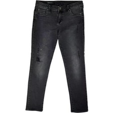 Kut From The Kloth Catherine Black Boyfriend Jeans Size 2 30 Distressed Stretch