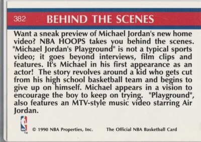 MICHAEL JORDAN 1990 NBA Inside Stuff NBA Hoops PLAYGROUND CARD