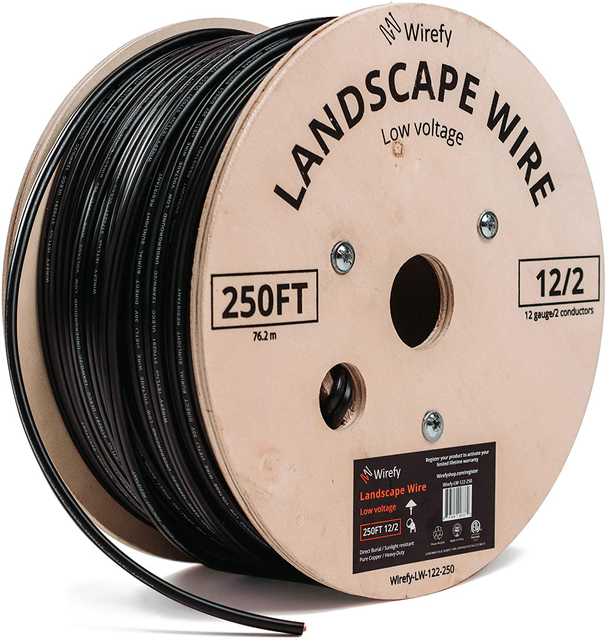 Wirefy 12/2 Low Voltage Landscape Lighting Wire Outdoor Direct Burial