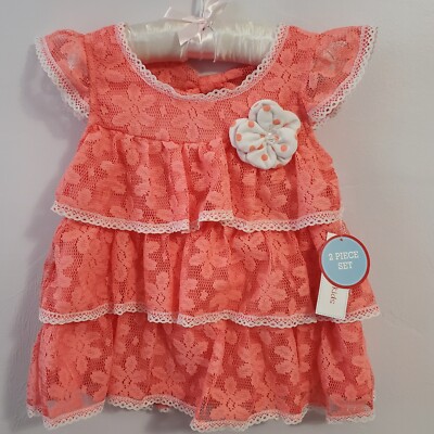 Wonder Kids Toddler Girl 2T Flower Mesh Lace Design 2 Piece Shirt Pants Set New 